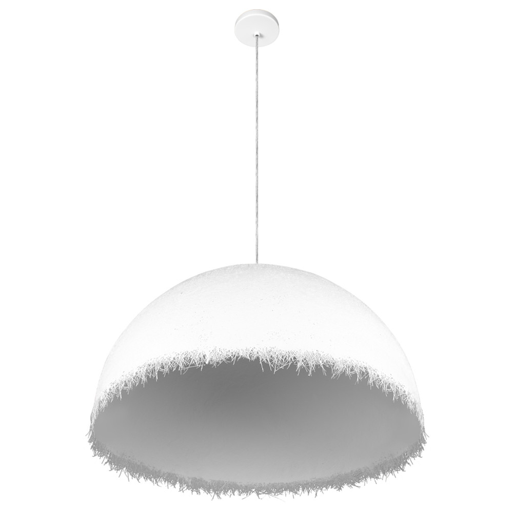 Подвесной светильник в форме купола белого цвета с ажурной бахромой Tactile Line