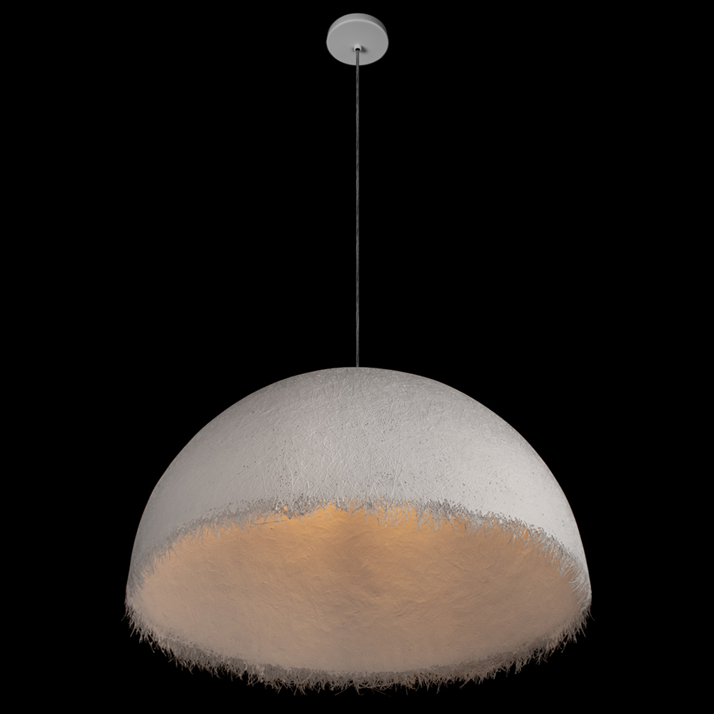 Подвесной светильник в форме купола белого цвета с ажурной бахромой Tactile Line