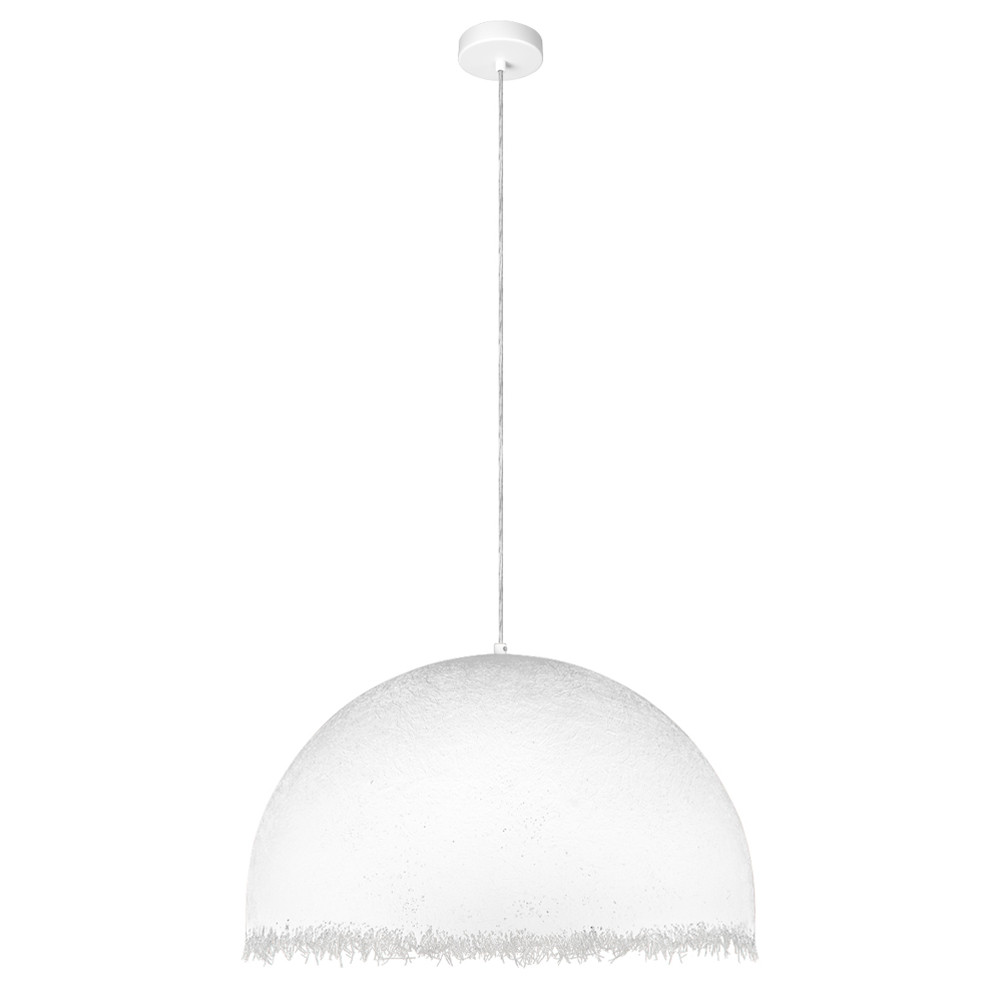 Подвесной светильник в форме купола белого цвета с ажурной бахромой Tactile Line