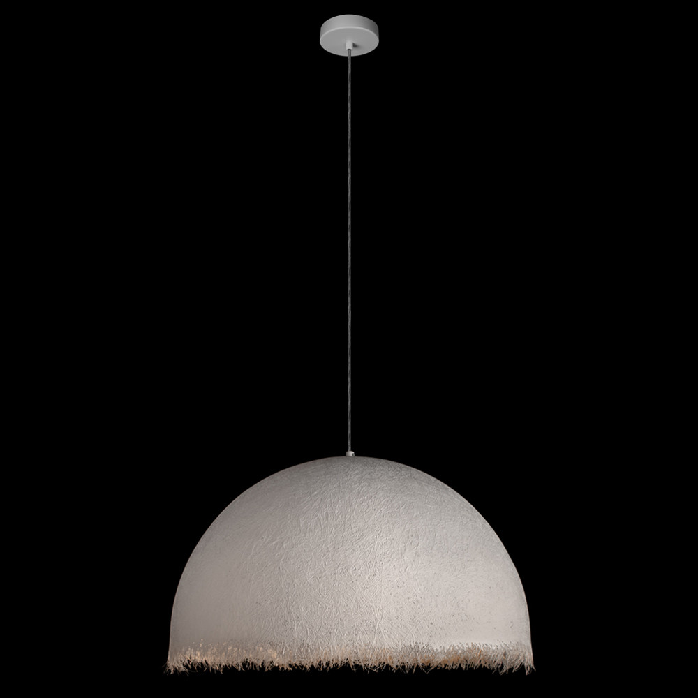 Подвесной светильник в форме купола белого цвета с ажурной бахромой Tactile Line
