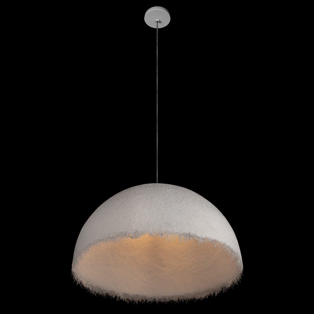 Подвесной светильник в форме купола белого цвета с ажурной бахромой Tactile Line