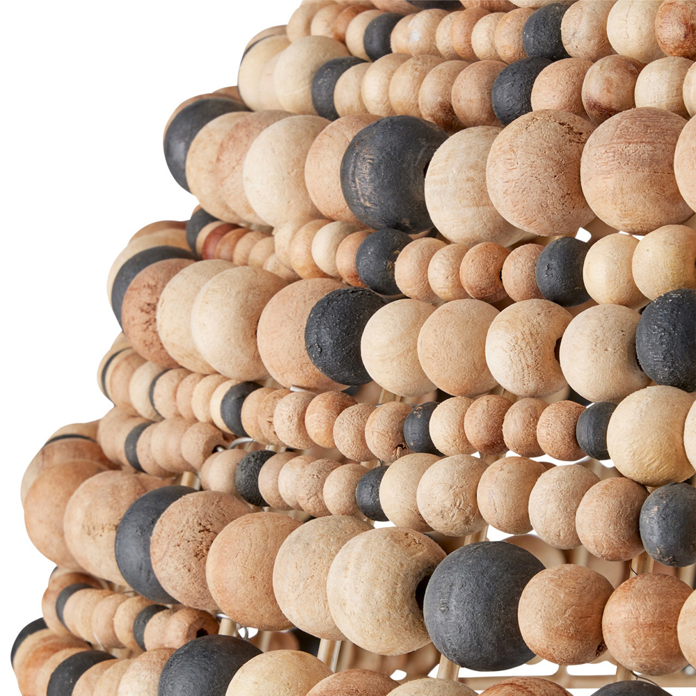 Подвесной светильник в форме купола из деревянных бусин Wooden Beads