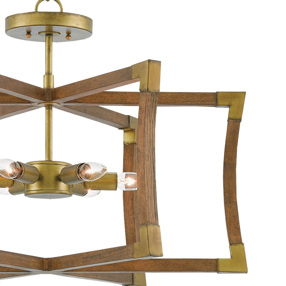 Подвесной светильник в форме фонаря коричневый Brown Eco Lantern