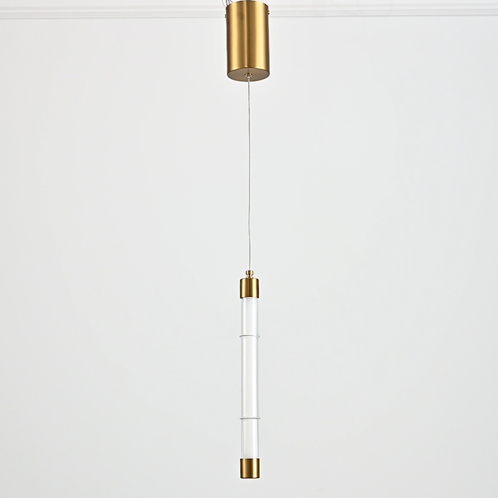 Подвесной светильник в форме цилиндра Trumpet Tube Brass