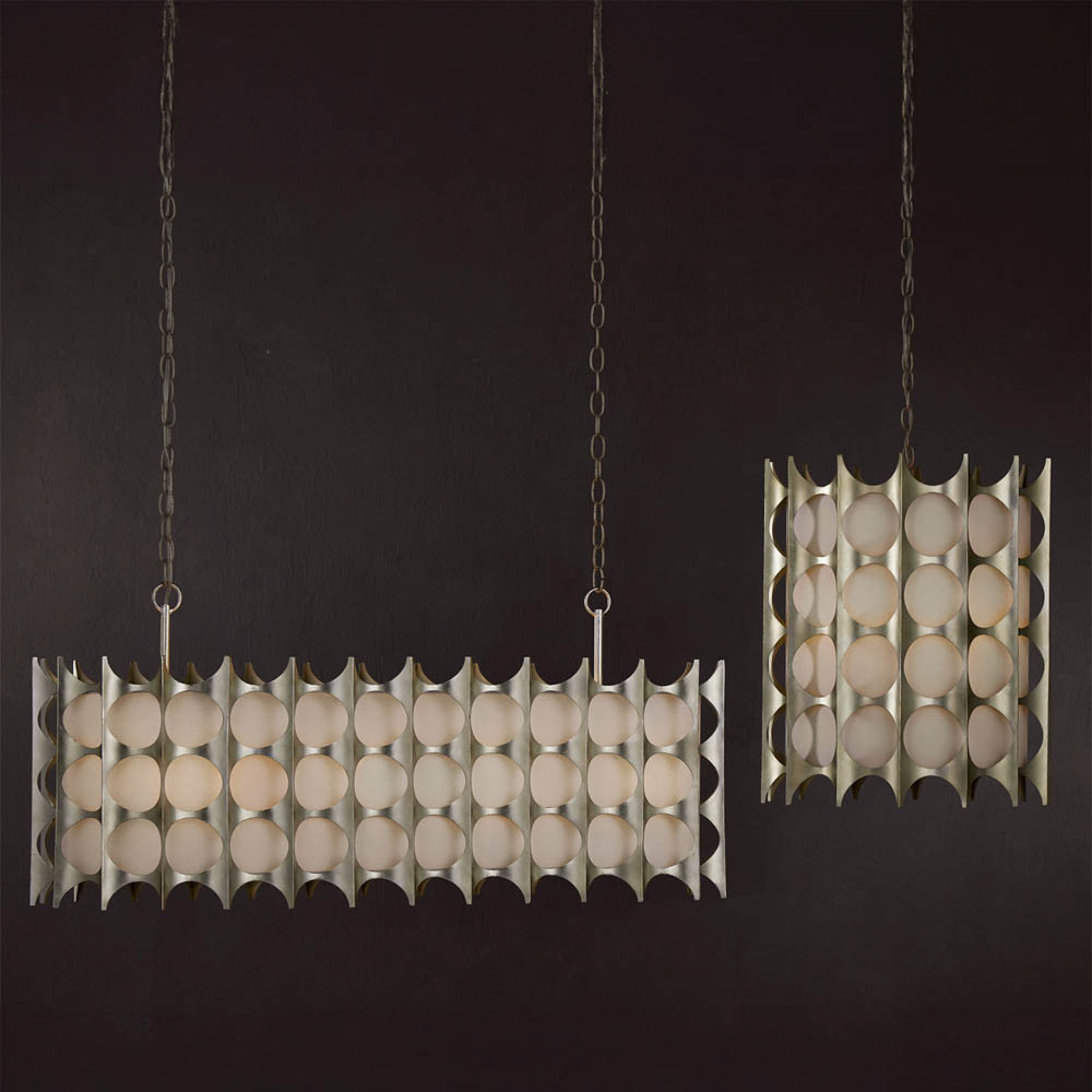 Подвесной светильник в форме цилиндра с фактурным серебряным каркасом и тканевым абажуром Silver Honeycomb