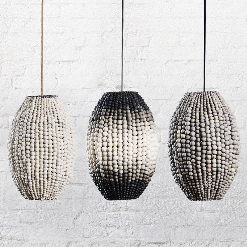 Подвесной светильник вертикальной овальной формы украшенный круглыми бусинами Gradient Oval Pendant Lamp