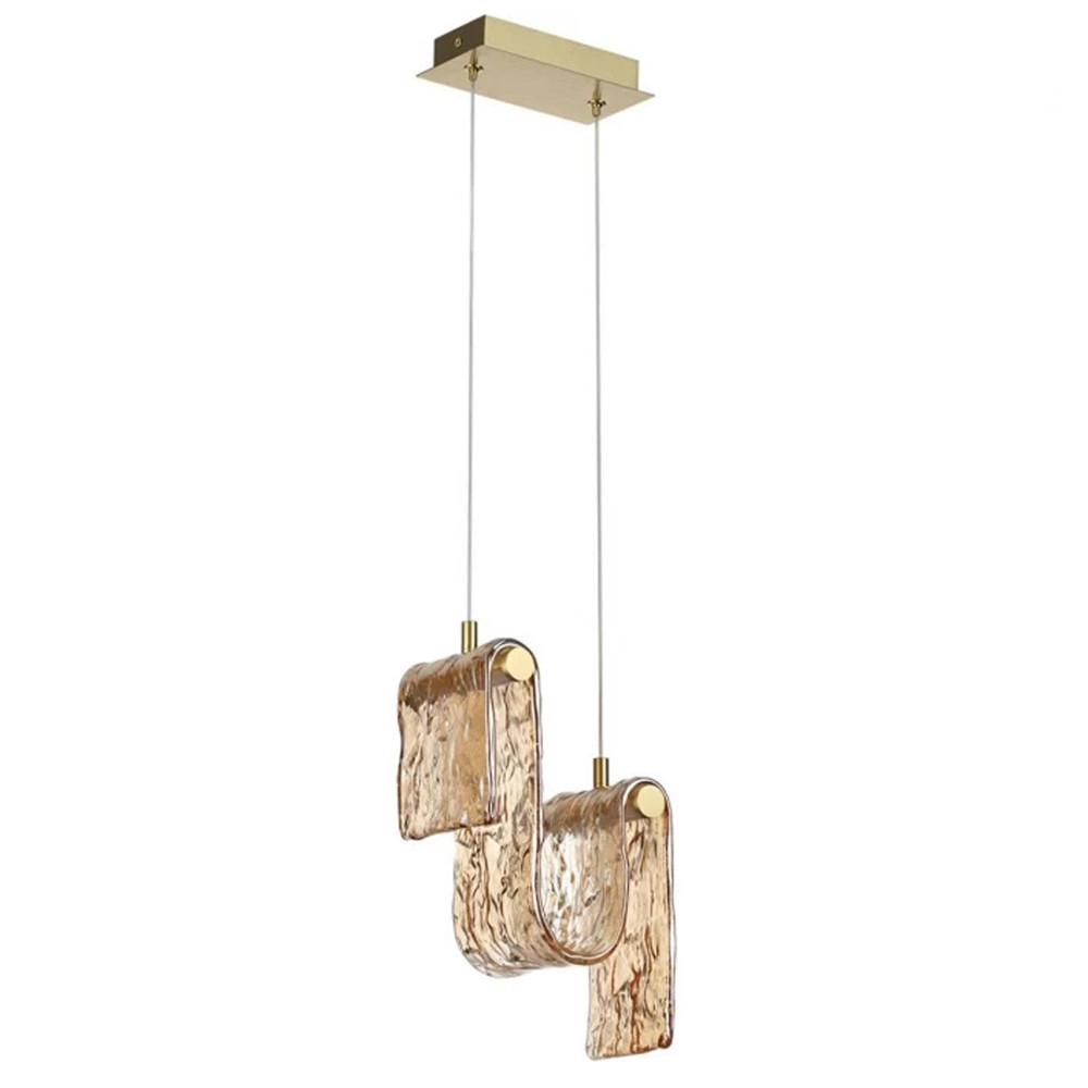 Подвесной светильник волнистой формы из фактурного стекла Wave