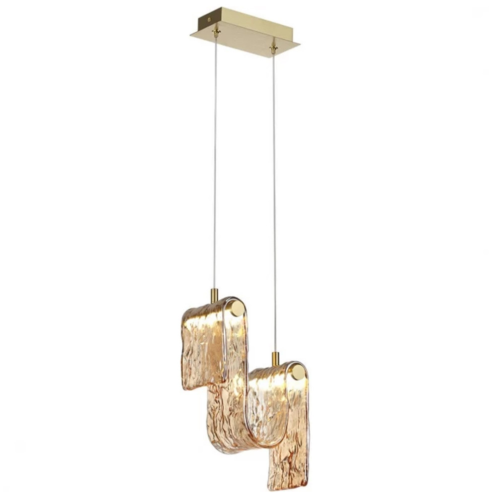 Подвесной светильник волнистой формы из фактурного стекла Wave