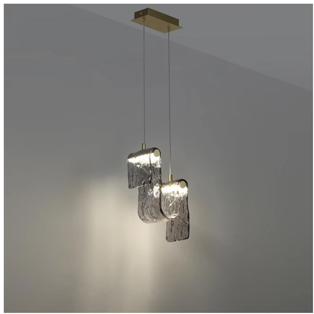 Подвесной светильник волнистой формы из фактурного стекла Wave