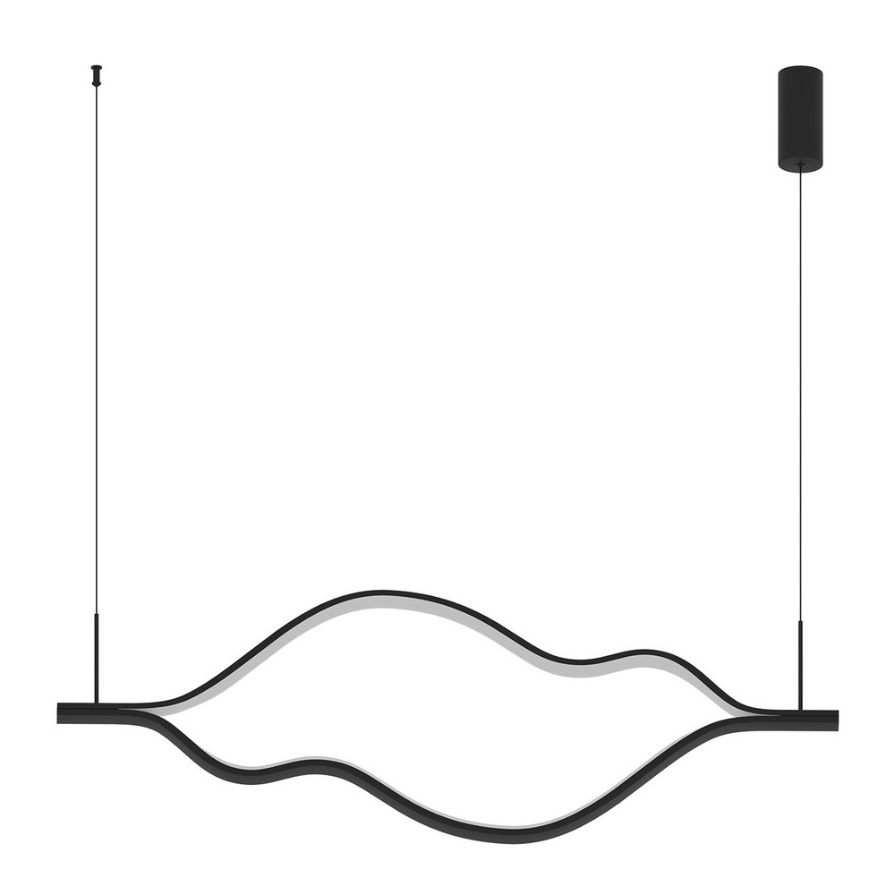 Подвесной светильник волнообразный изогнутый черного цвета 4000К Spiral Lighting