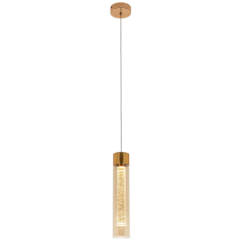 Подвесной светильник золото Sparkling Bubbles Tube Gold Amber Hanging Lamp