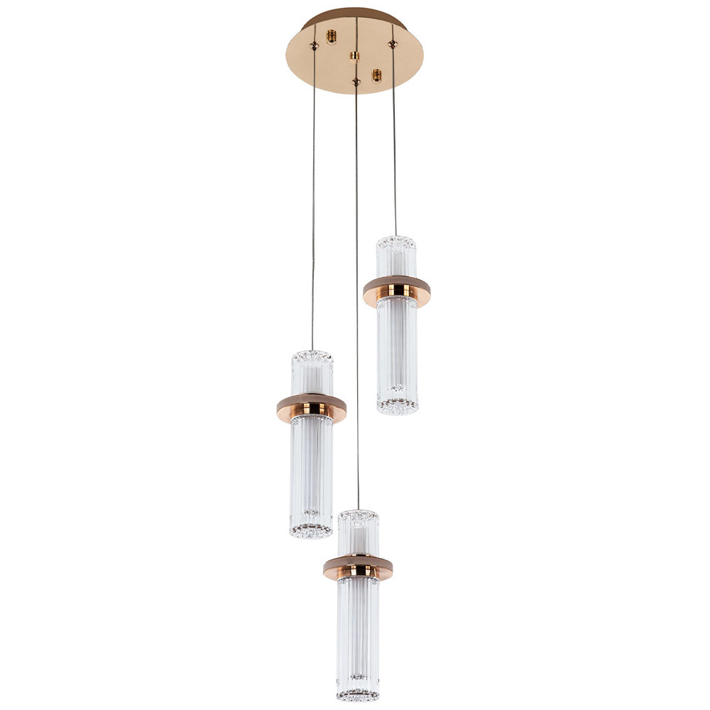 Подвесной светильник золото Trio Odile Acrylic Tube Hanging Lamp Gold