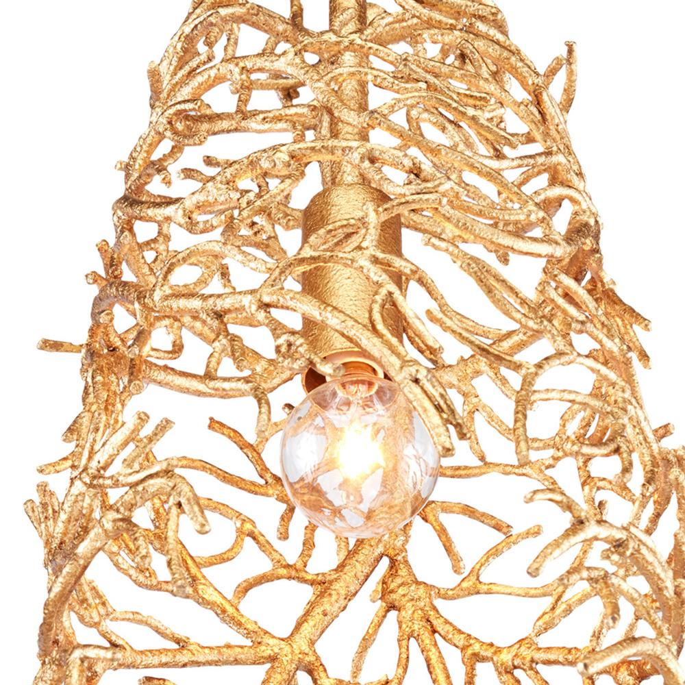 Подвесной светильник золотой в виде кораллов Coral Decor