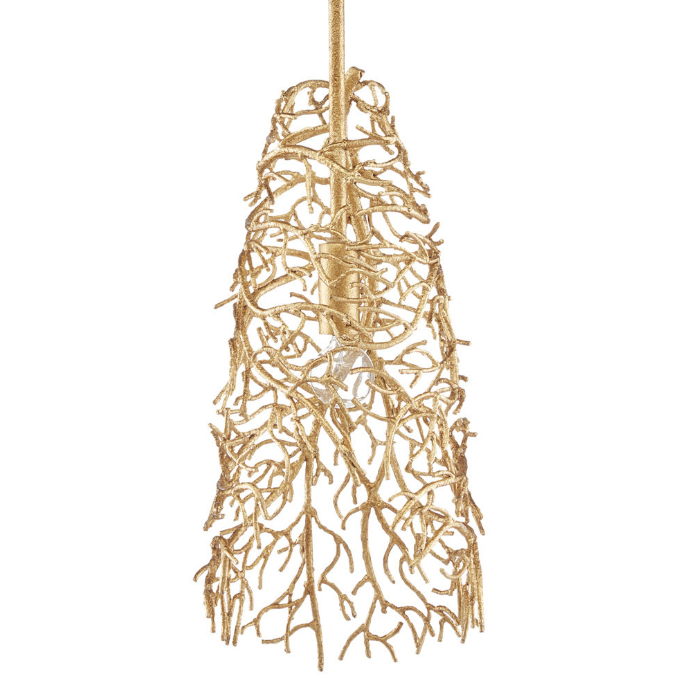 Подвесной светильник золотой в виде кораллов Coral Decor