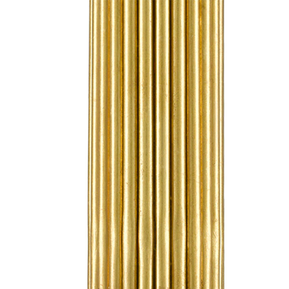 Подвесной светильник золотой в форме цилиндра из тонких металлических трубок  Long Tubular Lampshade