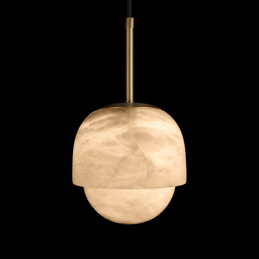 Подвесной светильник из белого алебастра Cryptocrystalline Stone
