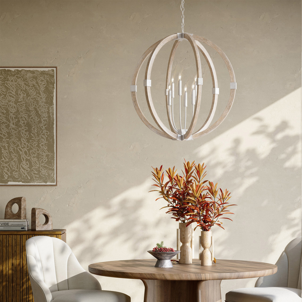 Подвесной светильник из дерева в форме сферы Eco Light