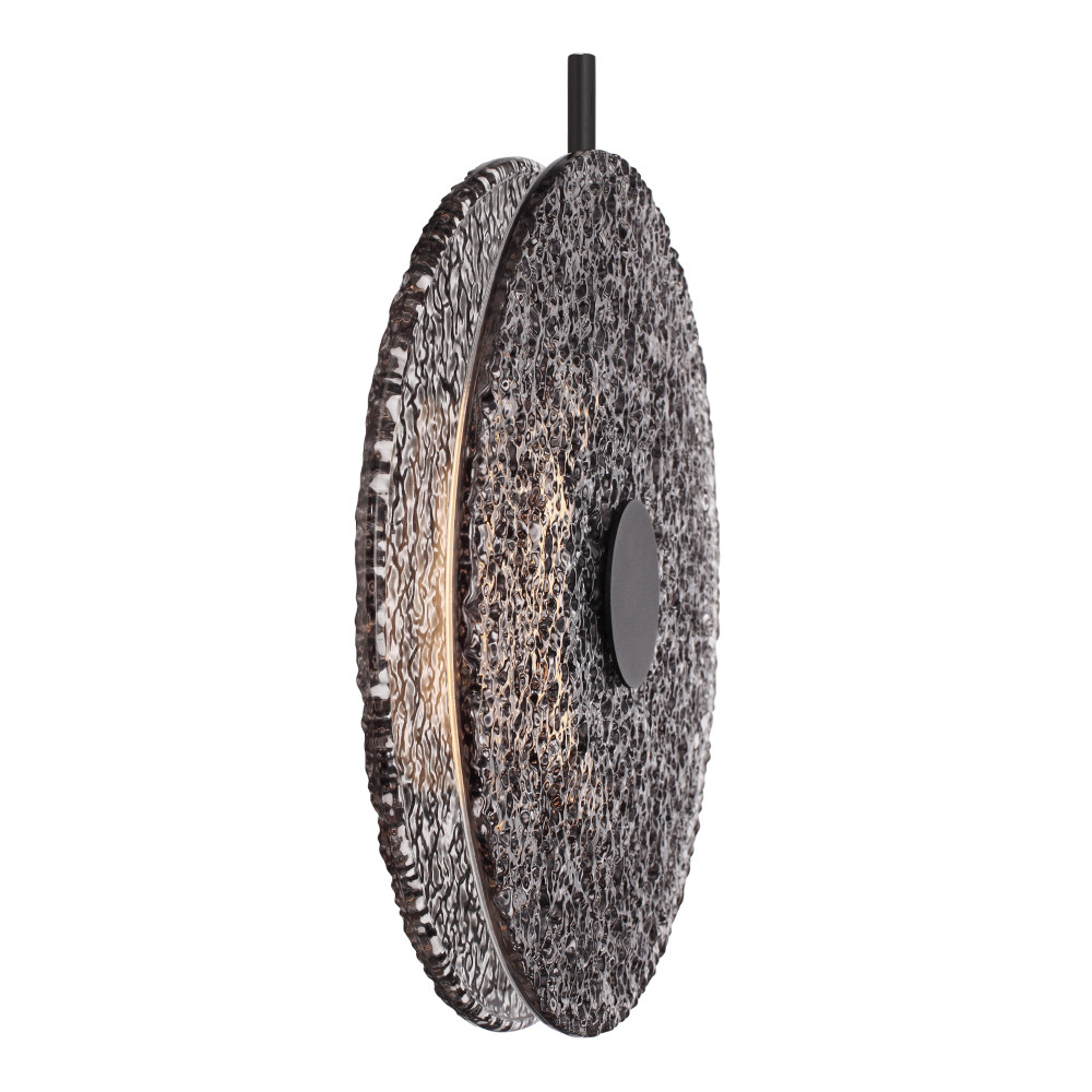 Подвесной светильник из дымчатого фактурного двойного стекла Heterochromia