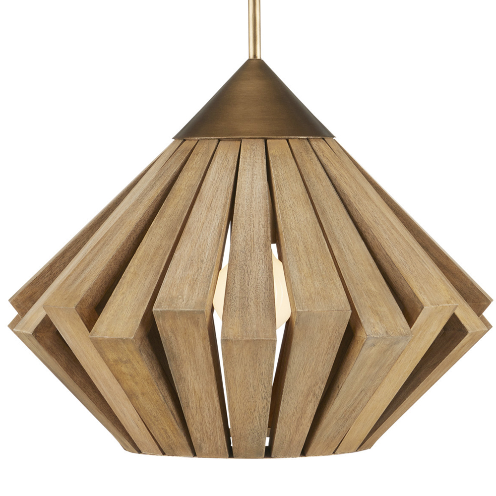 Подвесной светильник из толстых деревянных реек Wooden Slats