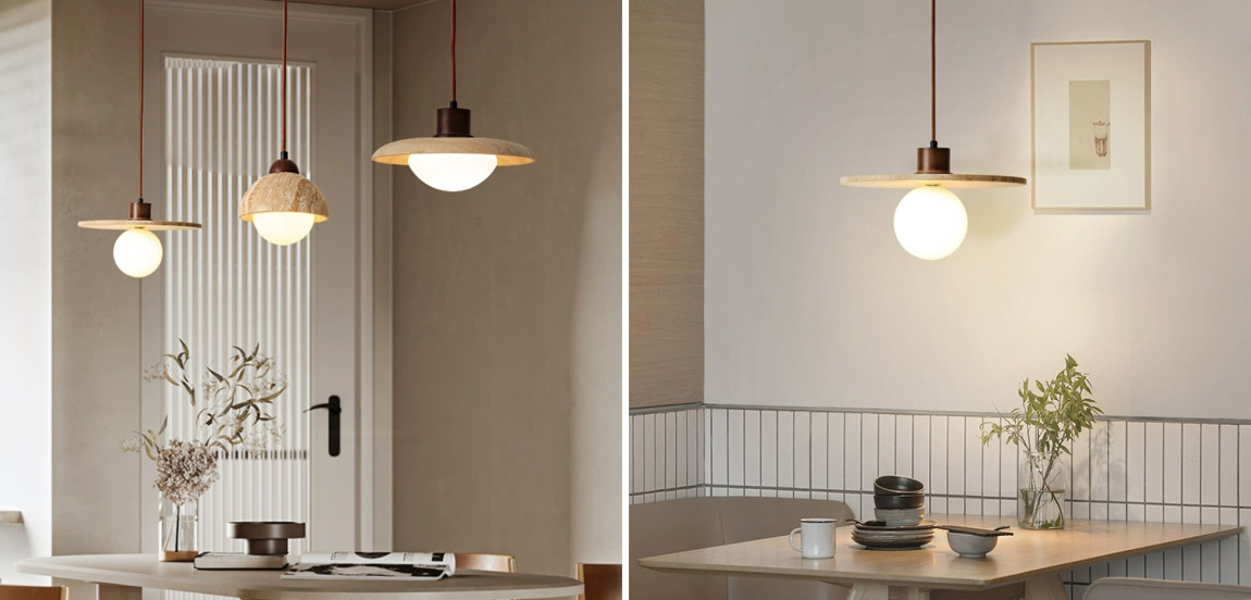 Подвесной светильник из травертина JAMTE TRAVERTINE