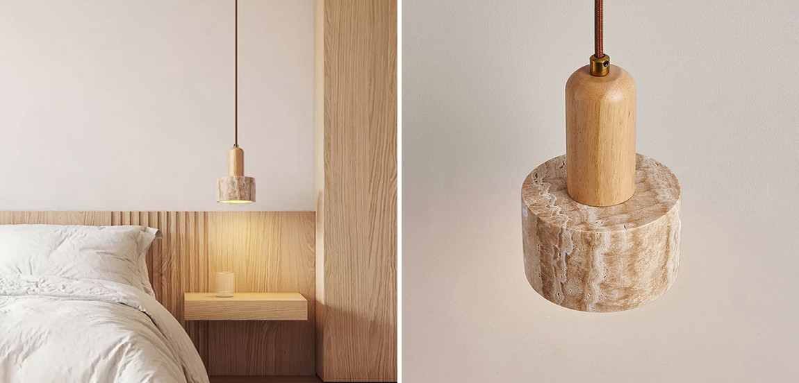 Подвесной светильник из травертина JAMTE TRAVERTINE