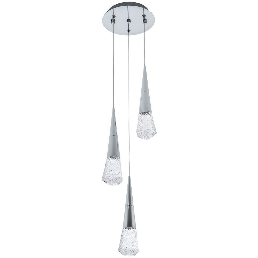 Подвесной светильник капли Acrylic Droplet Trio Chrome Hanging Lamp