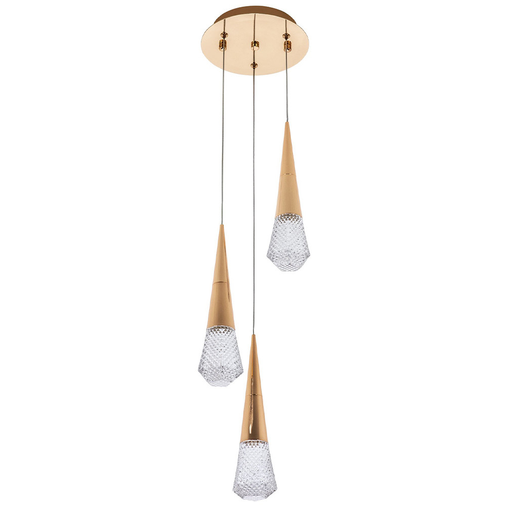 Подвесной светильник капли Acrylic Droplet Trio Gold Hanging Lamp