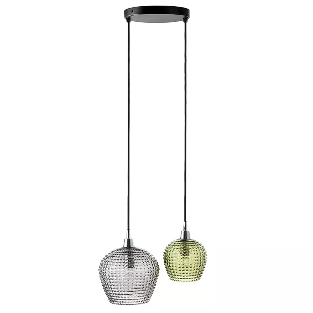 Подвесной светильник каскадный с 2-мя рельефными плафонами Cascade with Relief Lampshades