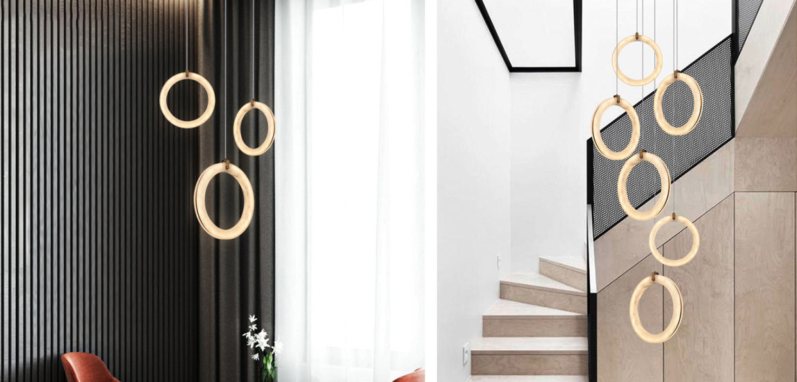 Подвесной светильник Кольцо из натурального мрамора Marble Ring