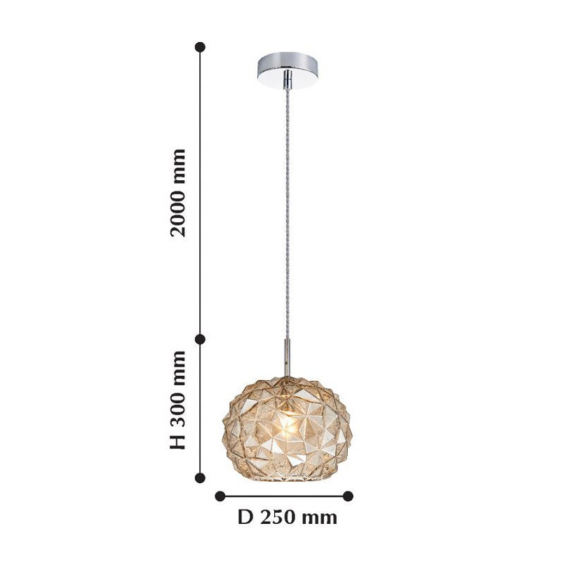 Подвесной светильник коньячного цвета Geometry Glass