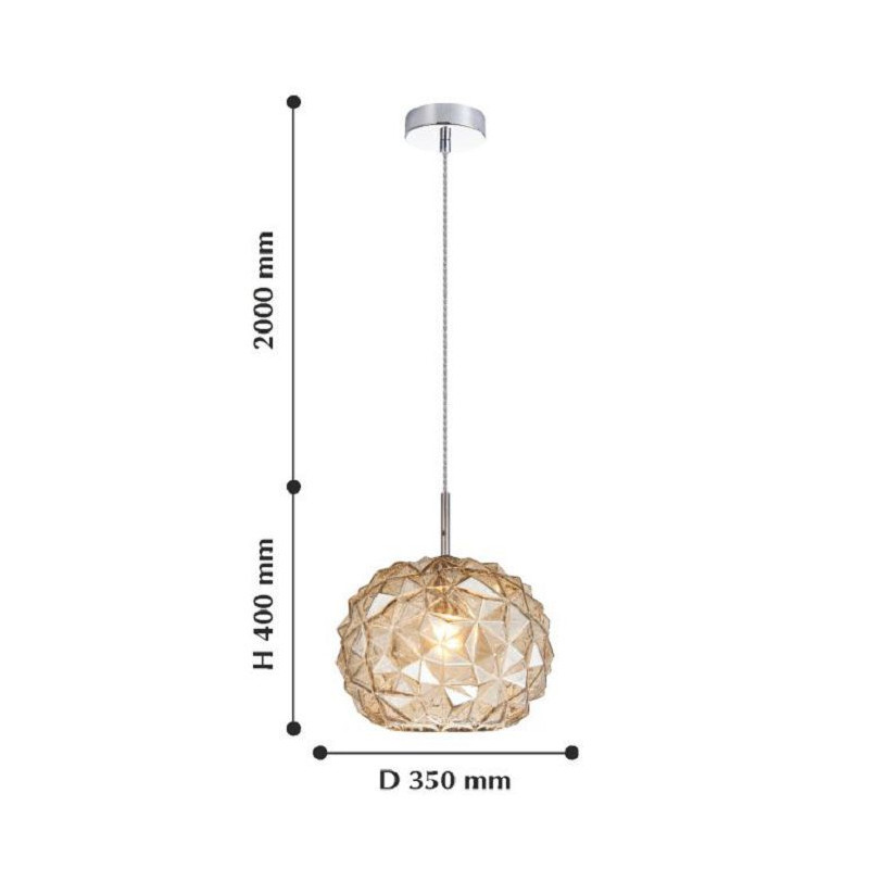 Подвесной светильник коньячного цвета Geometry Glass
