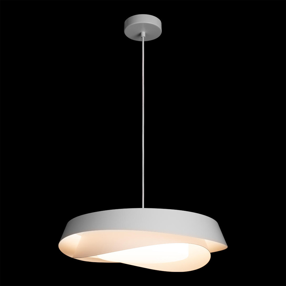 Подвесной светильник круглый белого цвета из металла Vita Cuna