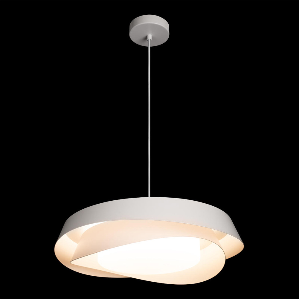 Подвесной светильник круглый белого цвета из металла Vita Cuna