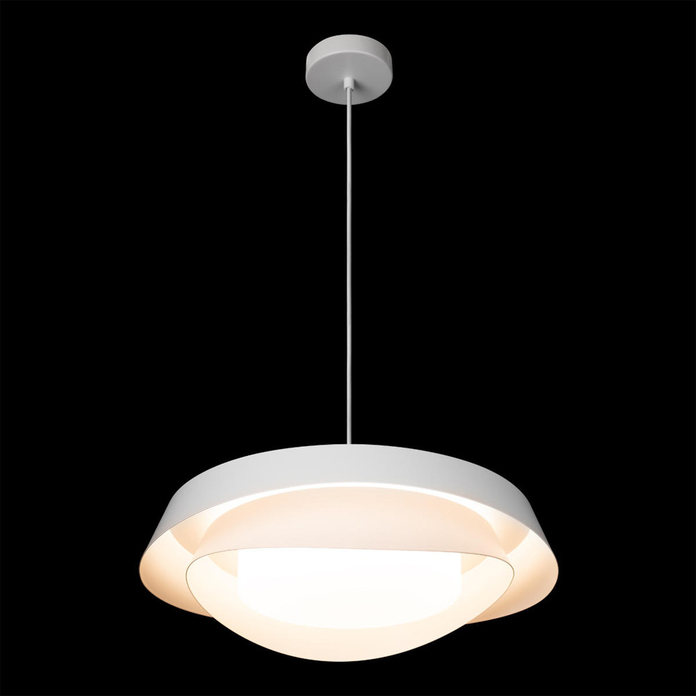 Подвесной светильник круглый белого цвета из металла Vita Cuna