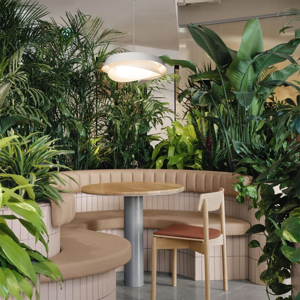 Подвесной светильник круглый белого цвета из металла Vita Cuna