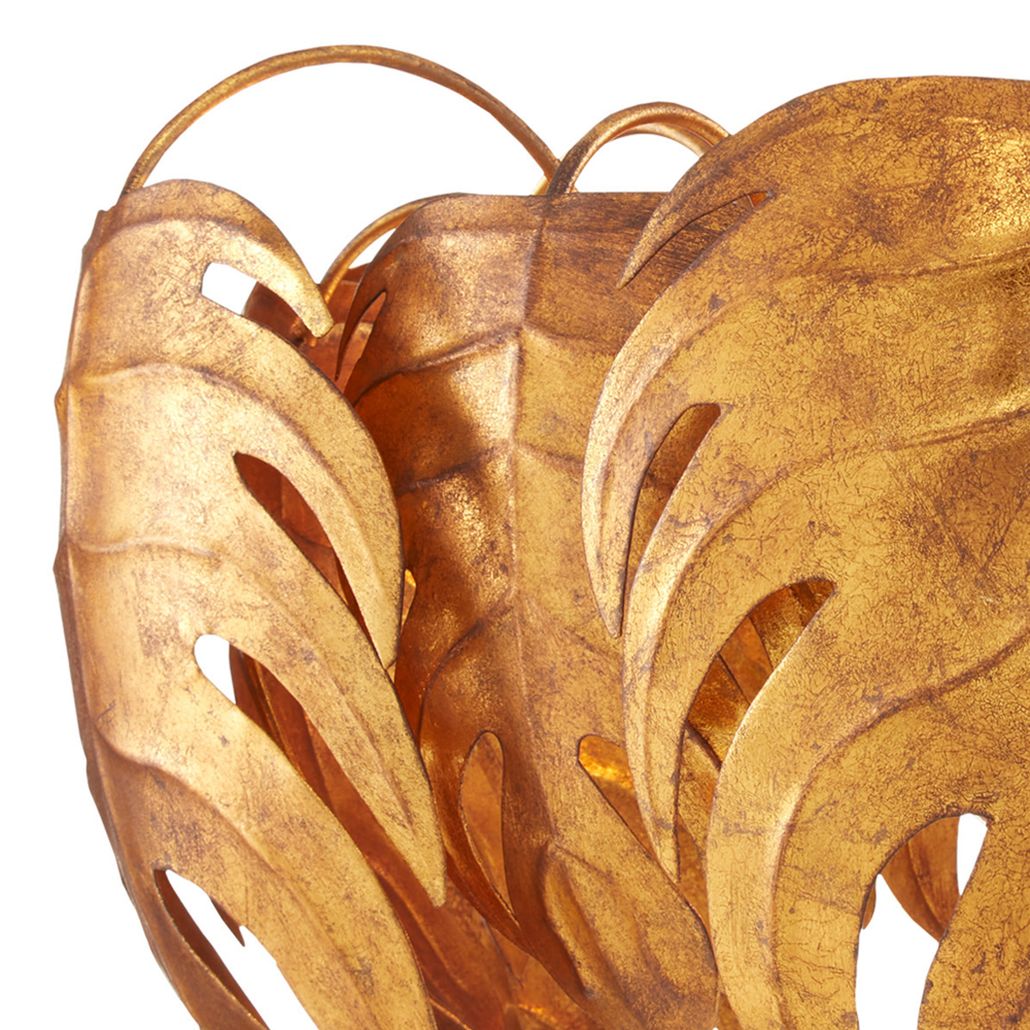 Подвесной светильник круглый в виде тропических листьев Tropical Leaves Monstera