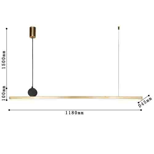Подвесной светильник линейный в золотом цвете Trumpet tube