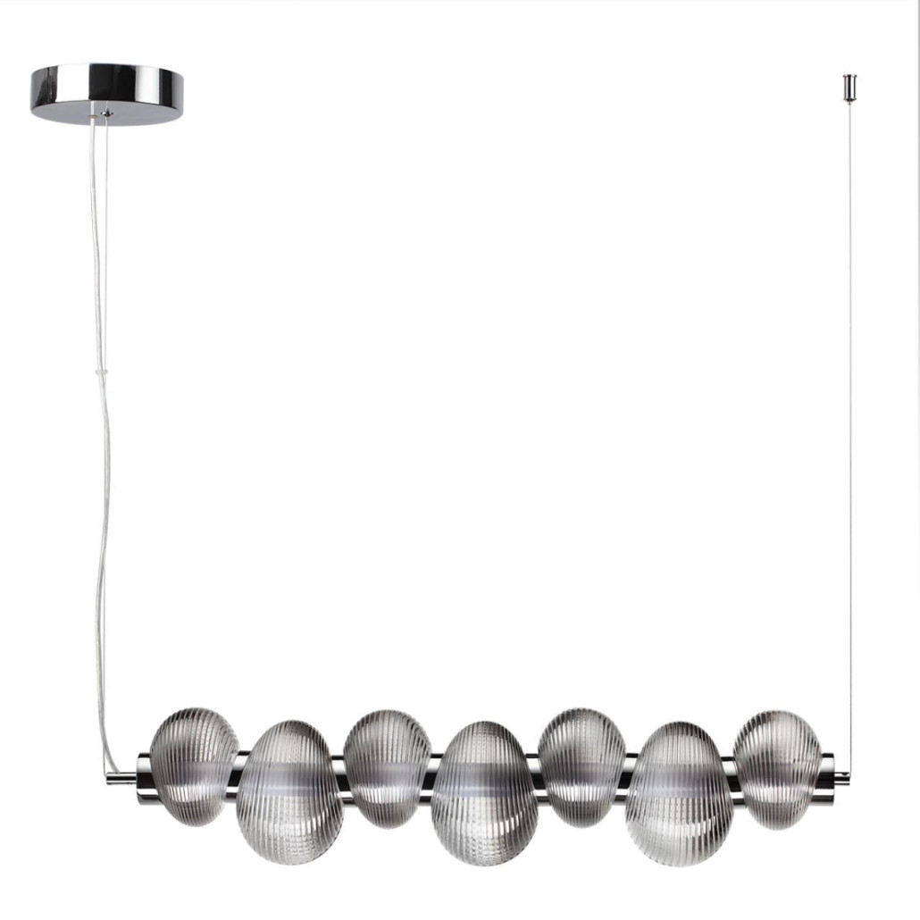 Подвесной светильник линейный с 7-ю рифлеными стеклянными шарами Marcelh Light