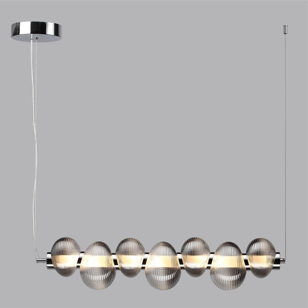 Подвесной светильник линейный с 7-ю рифлеными стеклянными шарами Marcelh Light