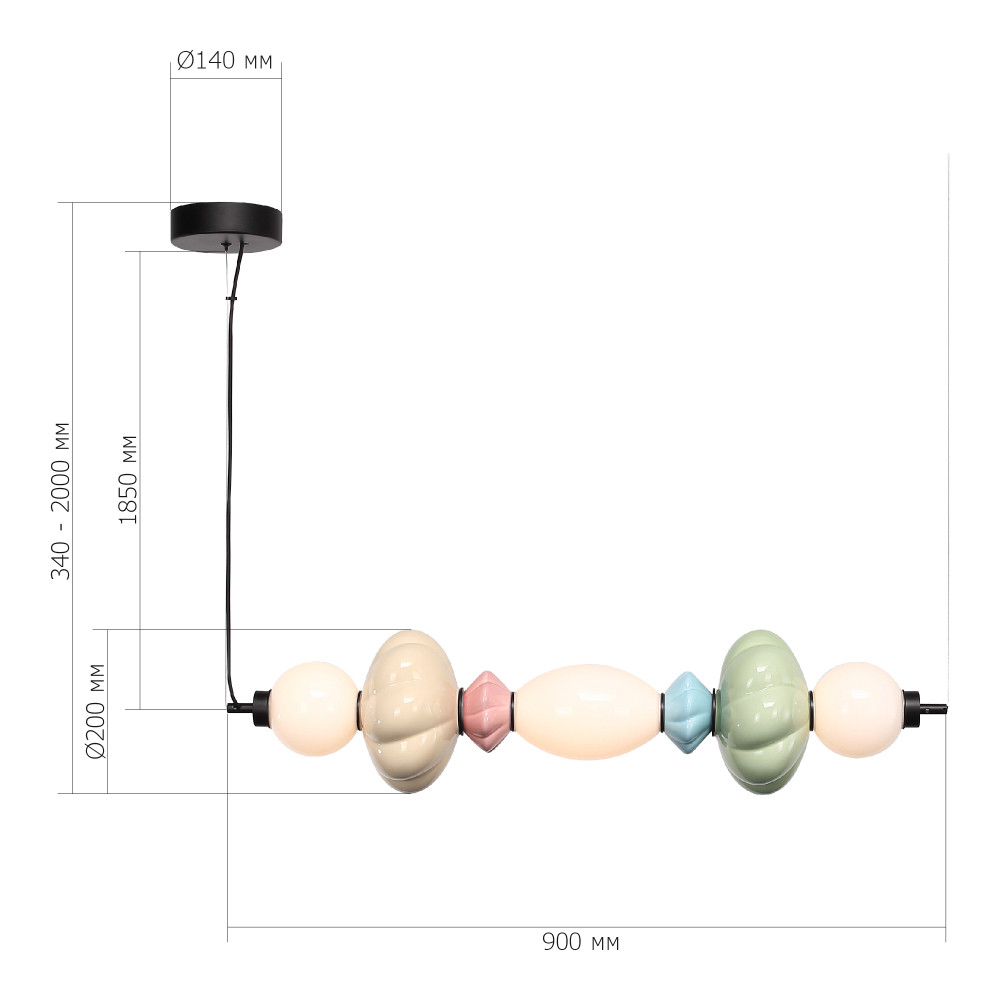 Подвесной светильник линейный с керамическими элементами 24W LED Fragrant Light