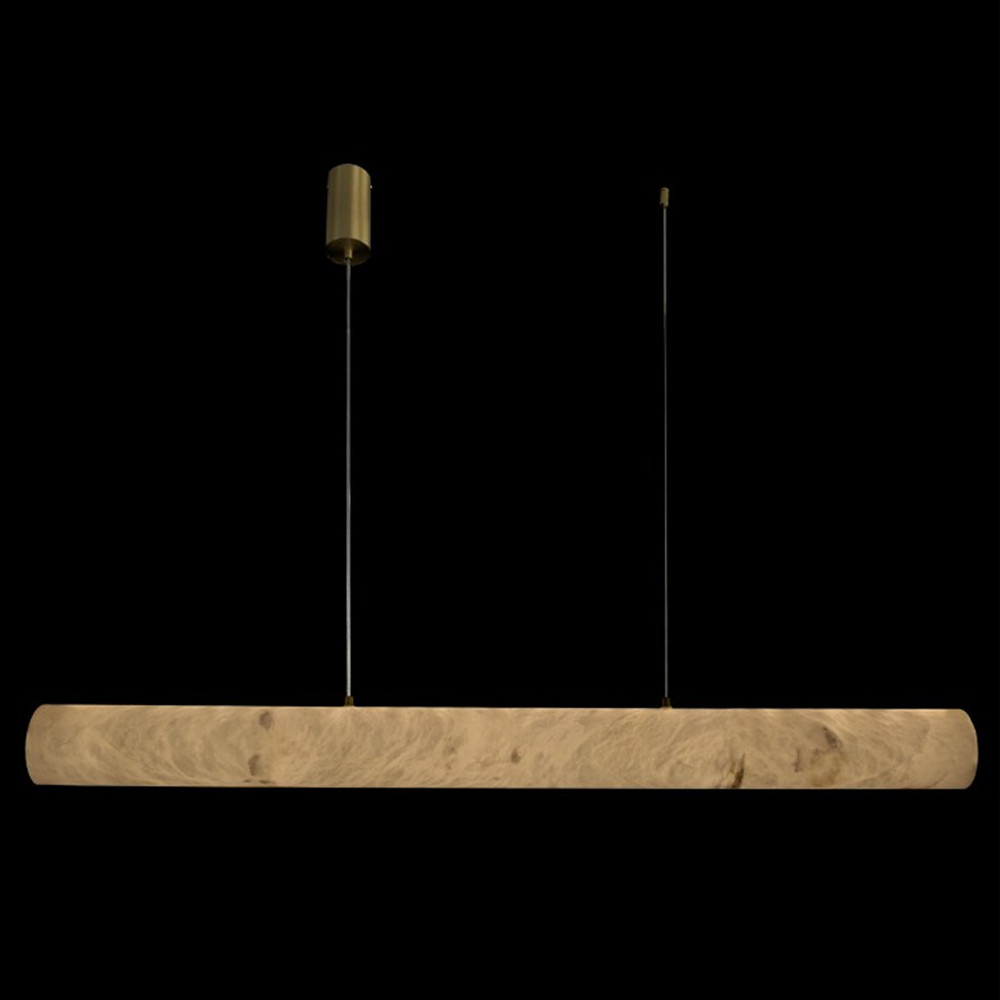 Подвесной светильник линейный цилиндрической формы из натурального алебастра Alabaster Geometry
