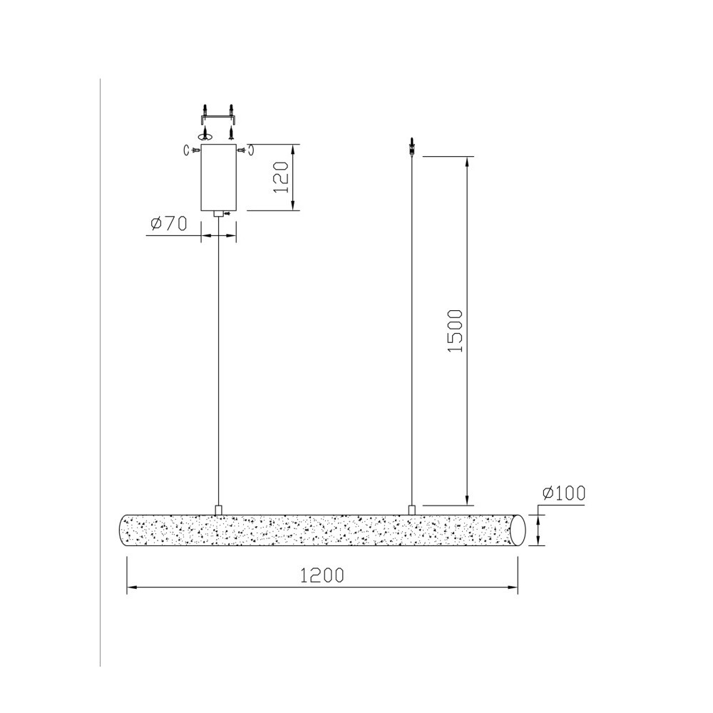 Подвесной светильник линейный цилиндрической формы из натурального алебастра Alabaster Geometry
