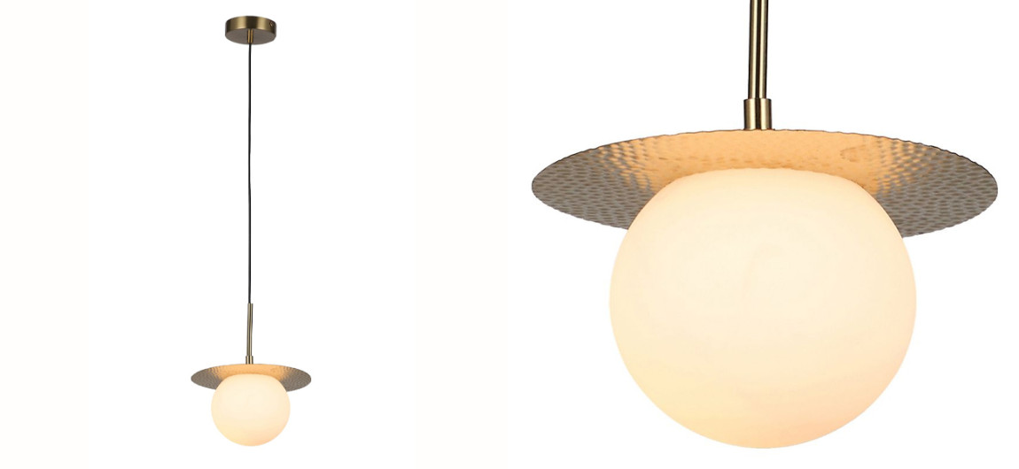 Подвесной светильник медного цвета с белым плафоном MATISSE