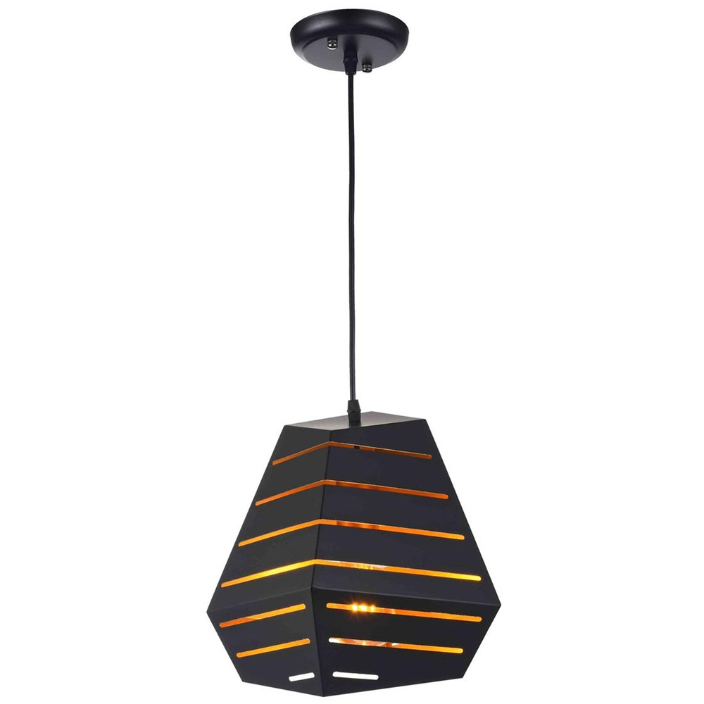 Подвесной светильник металлический с внутренними золотыми вставками Ingots