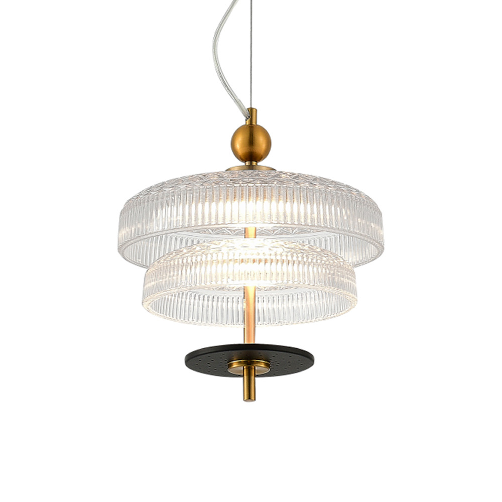 Подвесной светильник многослойный из рифленого прозрачного стекла Academy of Light