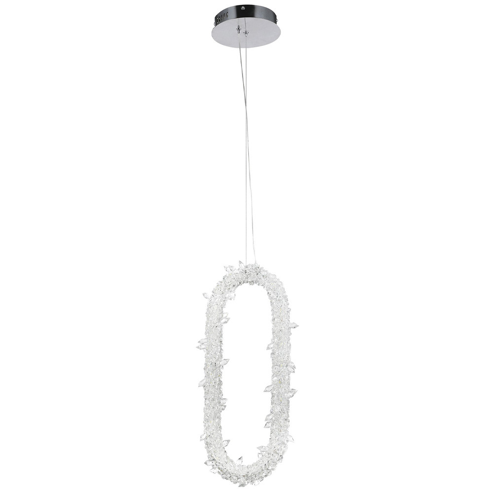 Подвесной светильник овальной формы с декором кристаллы Gilbertine Oval Crystals Hanging Lamp