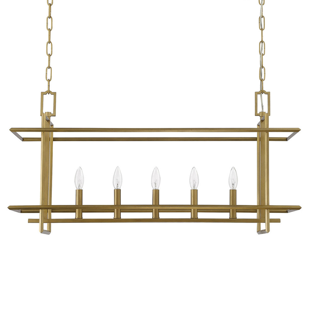 Подвесной светильник прямоугольный 5-ти ламповый Linear Kitchen Light