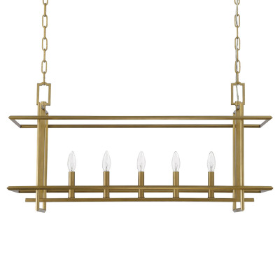 Подвесной светильник прямоугольный 5-ти ламповый Linear Kitchen Light