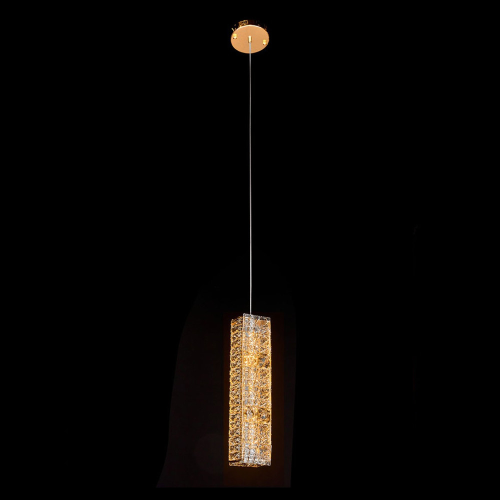 Подвесной светильник прямоугольный с фактурным хрустальным плафоном Light Delight