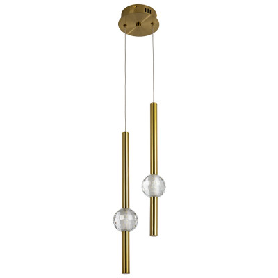 Подвесной светильник с 2-мя плафонами Celestin Spheres Brass Hanging Lamp